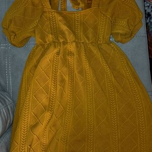 Listicle Yellow Baby Doll Style Knit Dress